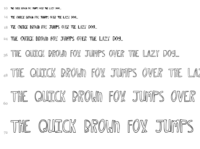 MTF Xoxo Vo.2 font waterfall